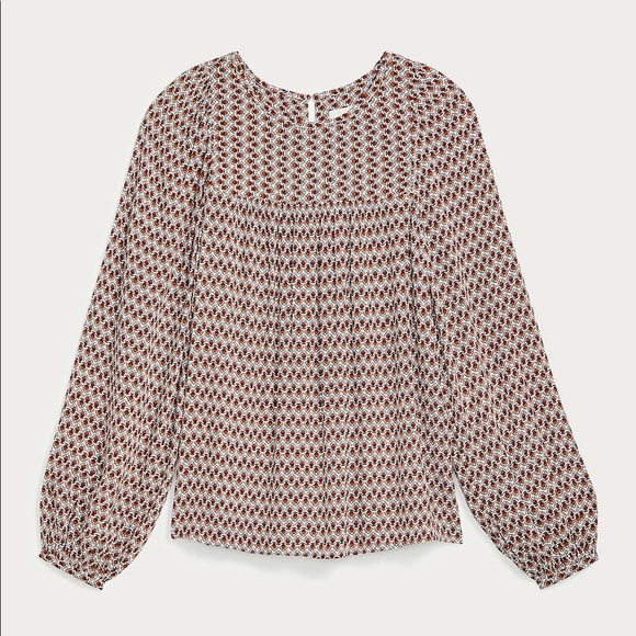 LOFT Tops - LOFT Petite Floral Shirred Yoke Blouse